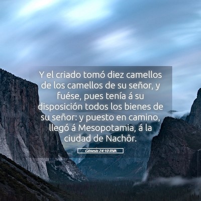 Picture 05 - Génesis 24:10 RVA - Y el criado tomó diez camellos de los camellos - Bible Verse Picture