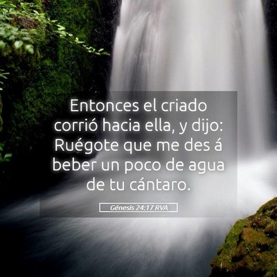 Picture 05 - Génesis 24:17 RVA - Entonces el criado corrió hacia ella, y dijo: - Bible Verse Picture