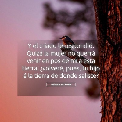 Picture 05 - Génesis 24:5 RVA - Y el criado le respondió: Quizá la mujer no - Bible Verse Picture
