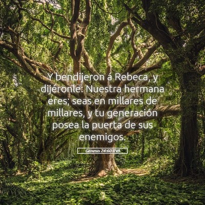 Picture 05 - Génesis 24:60 RVA - Y bendijeron á Rebeca, y dijéronle: Nuestra - Bible Verse Picture