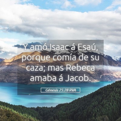 Picture 05 - Génesis 25:28 RVA - Y amó Isaac á Esaú, porque comía de su caza; - Bible Verse Picture