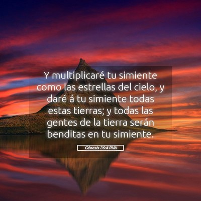 Picture 05 - Génesis 26:4 RVA - Y multiplicaré tu simiente como las estrellas - Bible Verse Picture