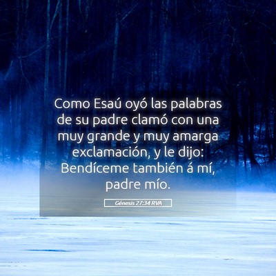 Picture 05 - Génesis 27:34 RVA - Como Esaú oyó las palabras de su padre clamó - Bible Verse Picture