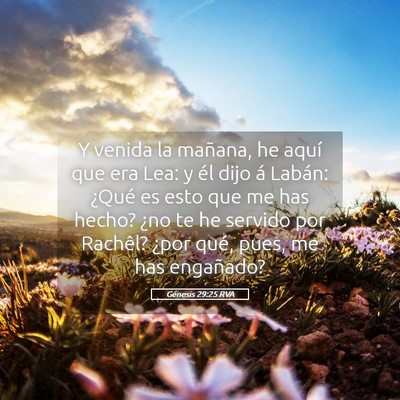 Picture 05 - Génesis 29:25 RVA - Y venida la mañana, he aquí que era Lea: y él - Bible Verse Picture
