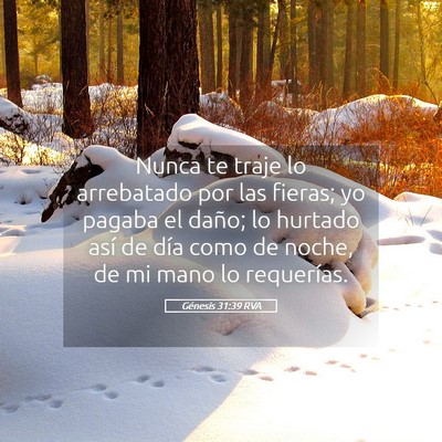 Picture 05 - Génesis 31:39 RVA - Nunca te traje lo arrebatado por las fieras; yo - Bible Verse Picture