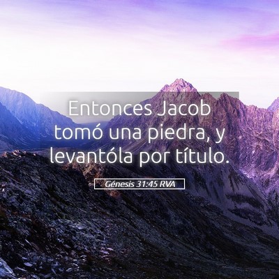 Picture 05 - Génesis 31:45 RVA - Entonces Jacob tomó una piedra, y levantóla por - Bible Verse Picture