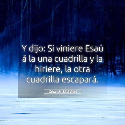 Picture 05 - Génesis 32:8 RVA - Y dijo: Si viniere Esaú á la una cuadrilla y la - Bible Verse Picture