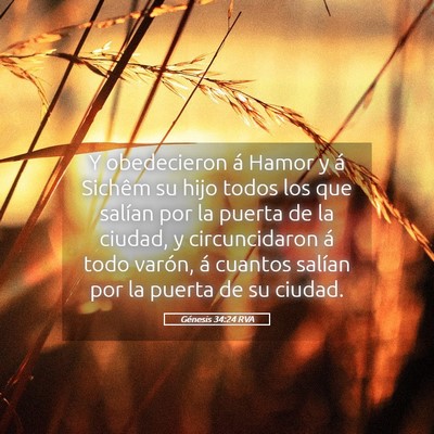 Picture 05 - Génesis 34:24 RVA - Y obedecieron á Hamor y á Sichêm su hijo todos - Bible Verse Picture