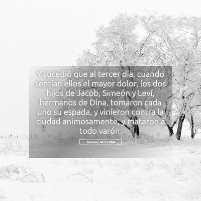 Picture 05 - Génesis 34:25 RVA - Y sucedió que al tercer día, cuando sentían - Bible Verse Picture