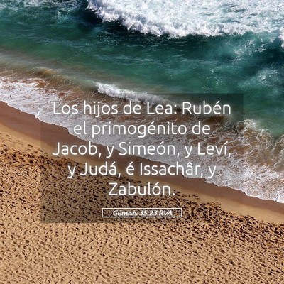 Picture 05 - Génesis 35:23 RVA - Los hijos de Lea: Rubén el primogénito de - Bible Verse Picture