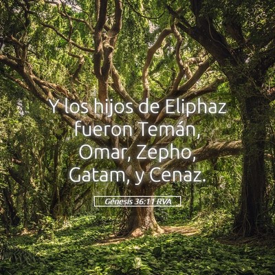 Picture 05 - Génesis 36:11 RVA - Y los hijos de Eliphaz fueron Temán, Omar, - Bible Verse Picture