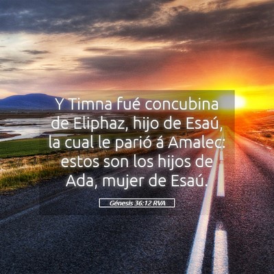 Picture 05 - Génesis 36:12 RVA - Y Timna fué concubina de Eliphaz, hijo de Esaú, - Bible Verse Picture
