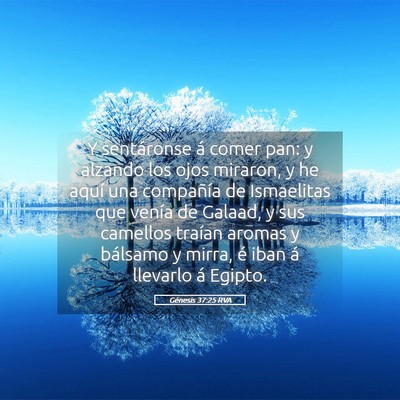 Picture 05 - Génesis 37:25 RVA - Y sentáronse á comer pan: y alzando los ojos - Bible Verse Picture