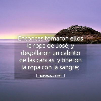 Picture 05 - Génesis 37:31 RVA - Entonces tomaron ellos la ropa de José, y - Bible Verse Picture