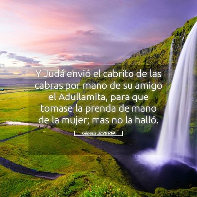 Picture 05 - Génesis 38:20 RVA - Y Judá envió el cabrito de las cabras por mano - Bible Verse Picture