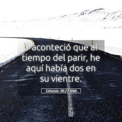 Picture 05 - Génesis 38:27 RVA - Y aconteció que al tiempo del parir, he aquí - Bible Verse Picture