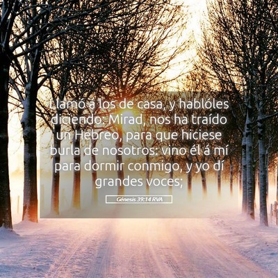 Picture 05 - Génesis 39:14 RVA - Llamó á los de casa, y hablóles diciendo: - Bible Verse Picture