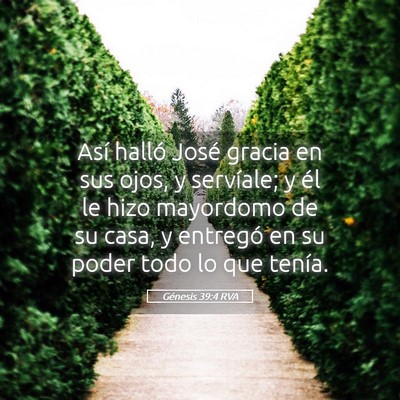 Picture 05 - Génesis 39:4 RVA - Así halló José gracia en sus ojos, y - Bible Verse Picture