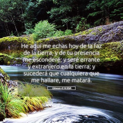Picture 05 - Génesis 4:14 RVA - He aquí me echas hoy de la faz de la tierra, y - Bible Verse Picture