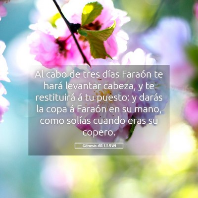 Picture 05 - Génesis 40:13 RVA - Al cabo de tres días Faraón te hará levantar - Bible Verse Picture