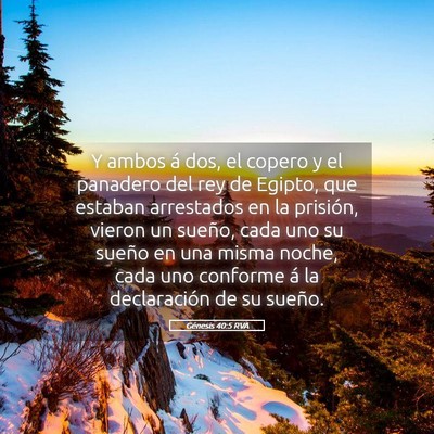 Picture 05 - Génesis 40:5 RVA - Y ambos á dos, el copero y el panadero del rey - Bible Verse Picture