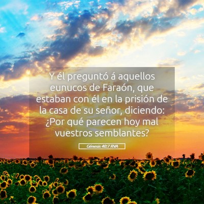 Picture 05 - Génesis 40:7 RVA - Y él preguntó á aquellos eunucos de Faraón, - Bible Verse Picture