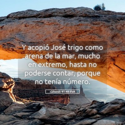 Picture 05 - Génesis 41:49 RVA - Y acopió José trigo como arena de la mar, mucho - Bible Verse Picture