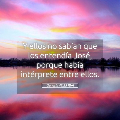 Picture 05 - Génesis 42:23 RVA - Y ellos no sabían que los entendía José, - Bible Verse Picture