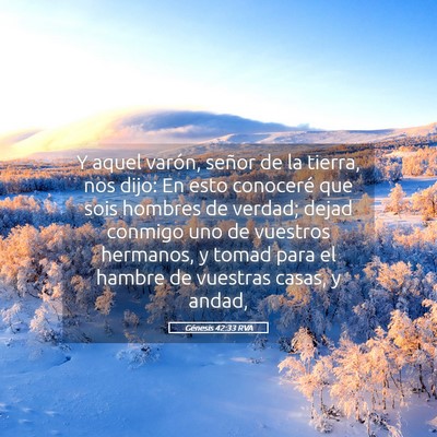Picture 05 - Génesis 42:33 RVA - Y aquel varón, señor de la tierra, nos dijo: En - Bible Verse Picture