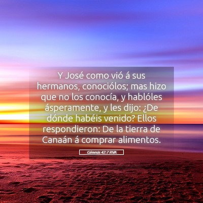 Picture 05 - Génesis 42:7 RVA - Y José como vió á sus hermanos, conociólos; - Bible Verse Picture