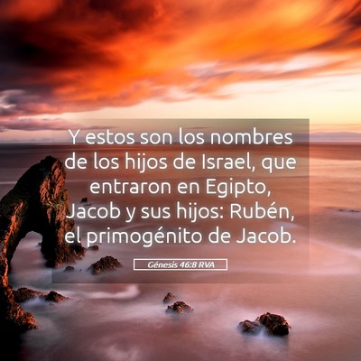 Picture 05 - Génesis 46:8 RVA - Y estos son los nombres de los hijos de Israel, - Bible Verse Picture