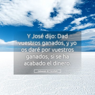 Picture 05 - Génesis 47:16 RVA - Y José dijo: Dad vuestros ganados, y yo os daré - Bible Verse Picture