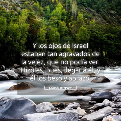 Picture 05 - Génesis 48:10 RVA - Y los ojos de Israel estaban tan agravados de la - Bible Verse Picture