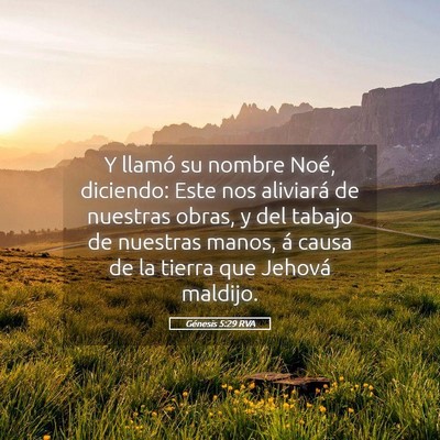 Picture 05 - Génesis 5:29 RVA - Y llamó su nombre Noé, diciendo: Este nos - Bible Verse Picture