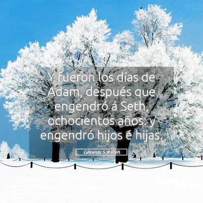 Picture 05 - Génesis 5:4 RVA - Y fueron los días de Adam, después que - Bible Verse Picture