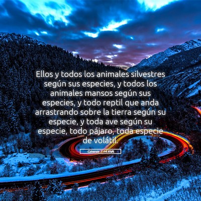 Picture 05 - Génesis 7:14 RVA - Ellos y todos los animales silvestres según sus - Bible Verse Picture
