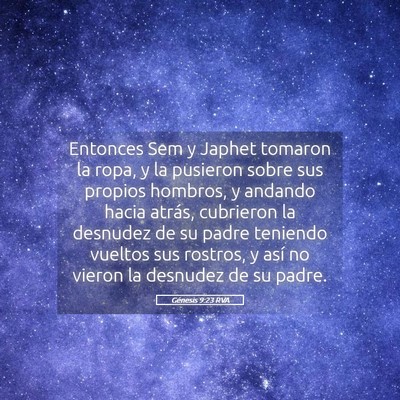 Picture 05 - Génesis 9:23 RVA - Entonces Sem y Japhet tomaron la ropa, y la - Bible Verse Picture