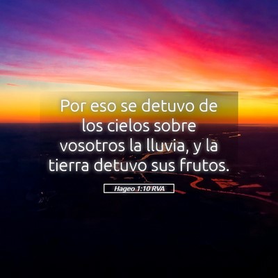 Picture 05 - Hageo 1:10 RVA - Por eso se detuvo de los cielos sobre vosotros la - Bible Verse Picture