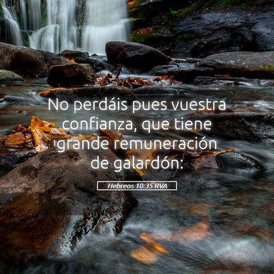 Picture 05 - Hebreos 10:35 RVA - No perdáis pues vuestra confianza, que tiene - Bible Verse Picture