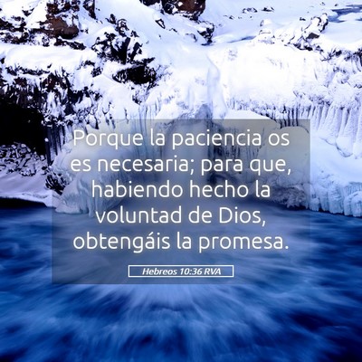 Picture 05 - Hebreos 10:36 RVA - Porque la paciencia os es necesaria; para que, - Bible Verse Picture