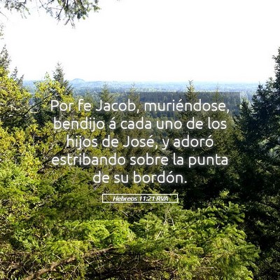Picture 05 - Hebreos 11:21 RVA - Por fe Jacob, muriéndose, bendijo á cada uno de - Bible Verse Picture