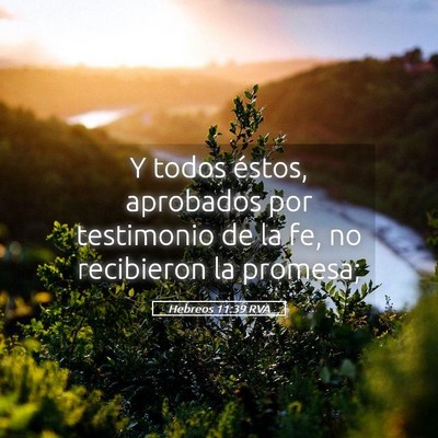 Picture 05 - Hebreos 11:39 RVA - Y todos éstos, aprobados por testimonio de la - Bible Verse Picture