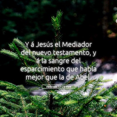 Picture 05 - Hebreos 12:24 RVA - Y á Jesús el Mediador del nuevo testamento, y - Bible Verse Picture