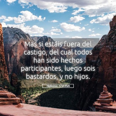 Picture 05 - Hebreos 12:8 RVA - Mas si estáis fuera del castigo, del cual todos - Bible Verse Picture