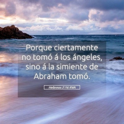 Picture 05 - Hebreos 2:16 RVA - Porque ciertamente no tomó á los ángeles, sino - Bible Verse Picture