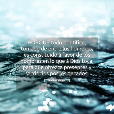 Picture 05 - Hebreos 5:1 RVA - PORQUE todo pontífice, tomado de entre los - Bible Verse Picture
