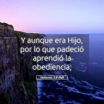 Picture 05 - Hebreos 5:8 RVA - Y aunque era Hijo, por lo que padeció aprendió - Bible Verse Picture