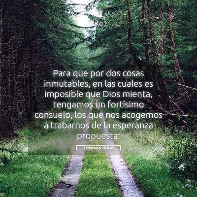 Picture 05 - Hebreos 6:18 RVA - Para que por dos cosas inmutables, en las cuales - Bible Verse Picture