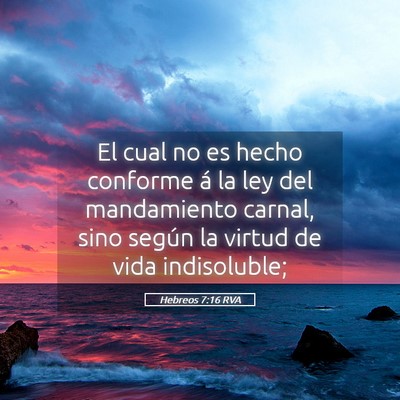 Picture 05 - Hebreos 7:16 RVA - El cual no es hecho conforme á la ley del - Bible Verse Picture