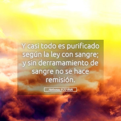 Picture 05 - Hebreos 9:22 RVA - Y casi todo es purificado según la ley con - Bible Verse Picture